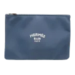 Navy Fabric Hermès Clutch