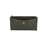 Grey Leather Chanel Pouch