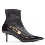 Black Leather Versace Boots