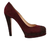 Burgundy Suede Chanel Heels