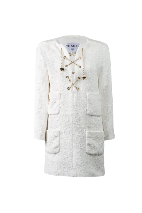 White Cotton Chanel Dress