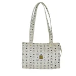 White Leather MCM Tote