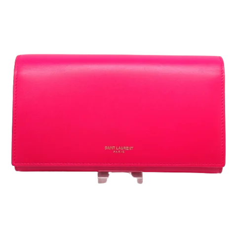Pink Leather Saint Laurent Wallet