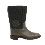 Green Leather Chanel Boots