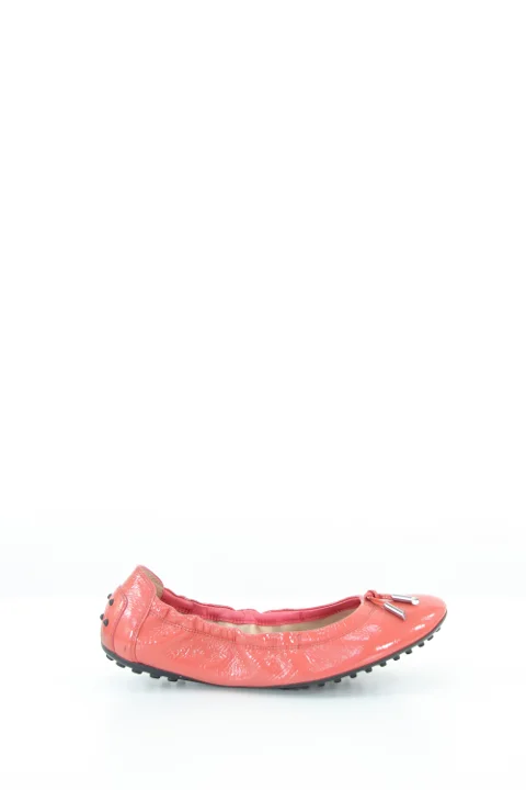 Pink Leather Tod's Flats