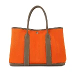 Grey Leather Hermes Garden Party