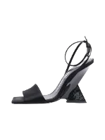 Black Satin The Attico Sandals