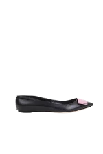 Black Leather Dior Flats