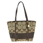 Brown Canvas Coach Tote