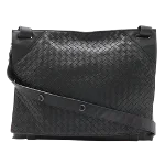 Black Leather Bottega Veneta Crossbody Bag