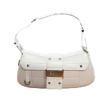 White Leather Dior Travel Bag