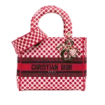 Red Canvas Dior Lady Dior