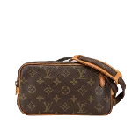 Brown Canvas Louis Vuitton Pochette Marly Bandouliere