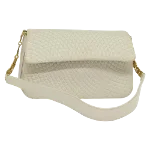 White Leather Bally Shoulder Bag