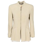 Beige Leather Armani Jacket