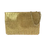 Gold Leather Christian Louboutin Clutch