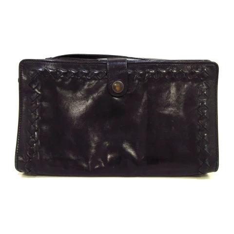 Black Leather Bottega Veneta Wallet