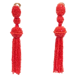 Red Plastic Oscar de la Renta Earrings