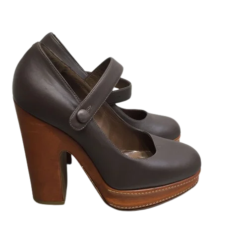 Brown Leather Marni Heels