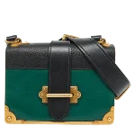 Green Leather Prada Cahier