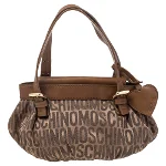 Brown Canvas Moschino Tote