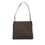 Brown Canvas Fendi Shoulder Bag