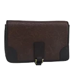 Brown Leather Salvatore Ferragamo Clutch