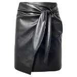 Black Leather Nanushka Skirt