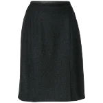 Grey Leather Yves Saint Laurent Skirt