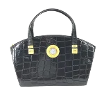 Black Leather Versace Handbag