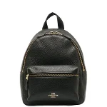 Black Leather Coach Backpack