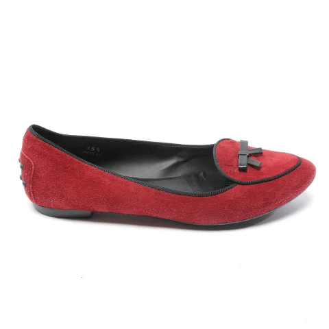 Red Leather Tod's Flats