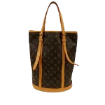 Brown Canvas Louis Vuitton Bucket Bag