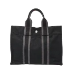 Black Cotton Hermès Tote