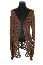 Brown Fabric Alberta Ferretti Cardigan