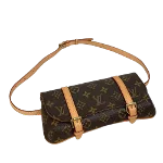 Brown Cotton Louis Vuitton Pochette Marelle