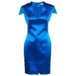 Blue Satin Alexander McQueen Dress