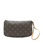 Brown Leather Louis Vuitton Pochette Accessoires