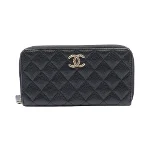 Black Leather Chanel Wallet