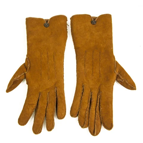 Brown Suede Chanel Gloves