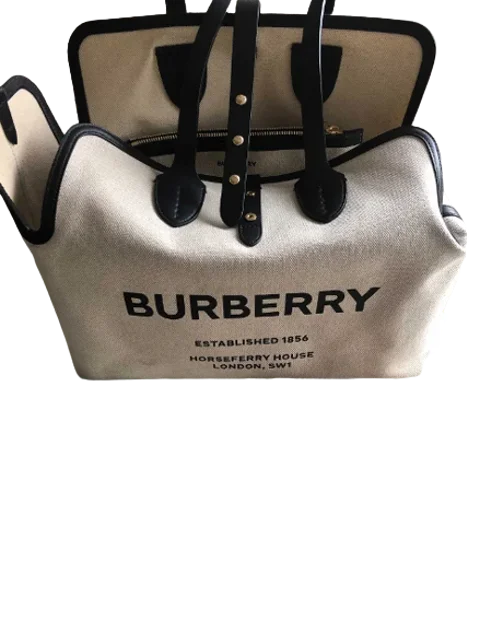 Beige Canvas Burberry Shoulder Bag