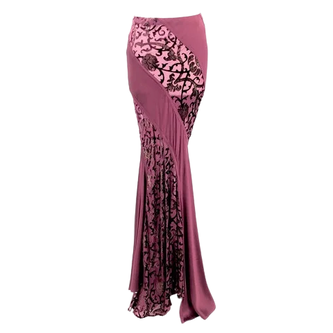 Purple Silk Roberto Cavalli Skirt