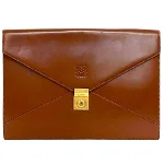 Brown Leather Loewe Clutch