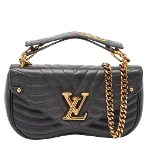 Black Leather Louis Vuitton New Wave