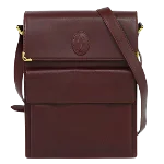 Burgundy Leather Cartier Crossbody Bag