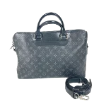 Black Cotton Louis Vuitton Briefcase