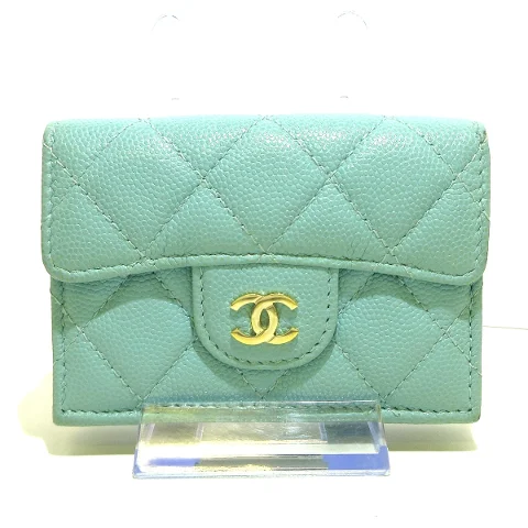 Green Leather Chanel Wallet