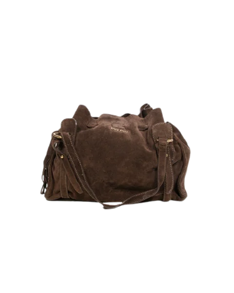 Brown Suede Miu Miu Shoulder Bag