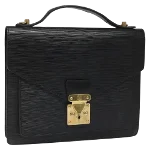 Black Leather Louis Vuitton Monceau