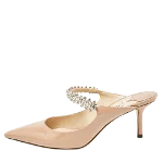 Beige Fabric Jimmy Choo Mules